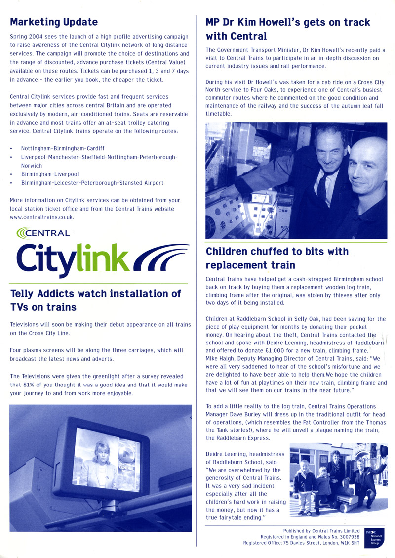 Central Trains Spring 2004 update